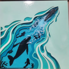 Load image into Gallery viewer, The Swimmer Layered Wood Wall Art