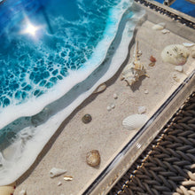 Load image into Gallery viewer, Ocean Wave Acrylic Tray with Silver Handles