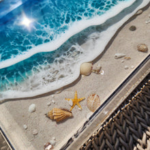 Load image into Gallery viewer, Ocean Wave Acrylic Tray with Silver Handles