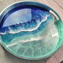 Load image into Gallery viewer, Aqua Metallic Ocean Wave Tray