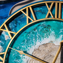 Load image into Gallery viewer, Turquoise and Gold Island 20" Clock