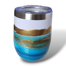 Load image into Gallery viewer, 12oz. Blue & Gold Tumbler - White Base
