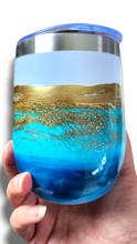 Load image into Gallery viewer, 12oz. Blue & Gold Tumbler - White Base