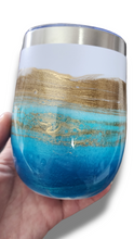 Load image into Gallery viewer, 12oz. Blue & Gold Tumbler - White Base