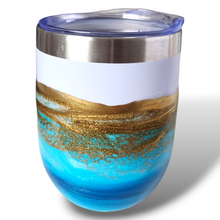 Load image into Gallery viewer, 12oz. Blue & Gold Tumbler - White Base
