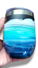 Load image into Gallery viewer, 12oz. Blue & White Tumbler - Black Base