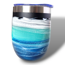 Load image into Gallery viewer, 12oz. Blue & White Tumbler - Black Base