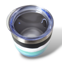 Load image into Gallery viewer, 12oz. Blue & White Tumbler - Black Base