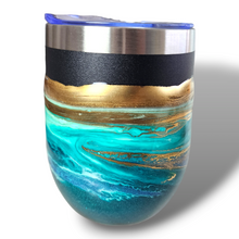 Load image into Gallery viewer, 12oz. Green & Gold Tumbler - Black Base