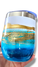 Load image into Gallery viewer, 12oz. Blue & Gold Tumbler - White Base