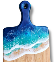 Load image into Gallery viewer, Blue Ocean Wave Serving Board with Handle