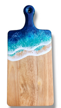 Load image into Gallery viewer, Blue Ocean Wave Serving Board with Handle