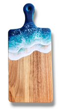 Load image into Gallery viewer, Blue Ocean Wave Serving Board with Handle