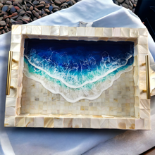 Load image into Gallery viewer, Large Shell Inlay Tray with Handles