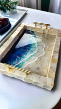 Load image into Gallery viewer, Large Shell Inlay Tray with Handles