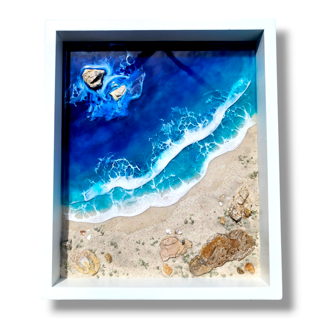 Framed Textured Beachscape Wall Art