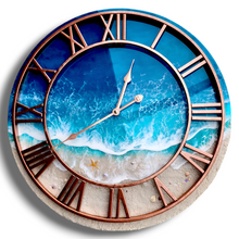 Load image into Gallery viewer, Rose Gold Beach Wave Clock