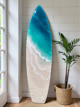 Load image into Gallery viewer, 5ft Gentle Beach Waves Surfboard Wall Art