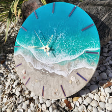 Load image into Gallery viewer, Tropical Wave 16" Clock (pink ticks)