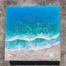 Load image into Gallery viewer, 10"x10" Bioluminescent Beach Wall Art (Glow/UV Reactive)