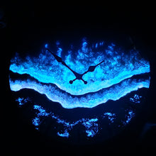 Load image into Gallery viewer, Bioluminescent Tropical Beach Clock 16" (Glow/UV Reactive)