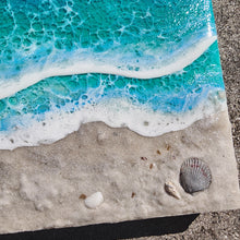 Load image into Gallery viewer, 10"x10" Bioluminescent Beach Wall Art (Glow/UV Reactive)