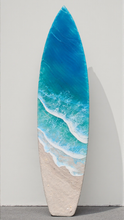 Load image into Gallery viewer, 4ft Tropical Beach Surfboard Wall Art (Glow/UV Reactive)