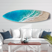 Load image into Gallery viewer, 5ft Beach Waves Surfboard Wall Art