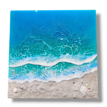Load image into Gallery viewer, 10"x10" Bioluminescent Beach Wall Art (Glow/UV Reactive)