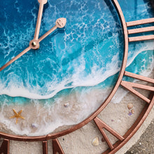 Load image into Gallery viewer, Rose Gold Beach Wave Clock