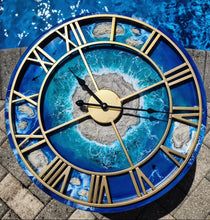 Load image into Gallery viewer, Gold Frame Island Clock