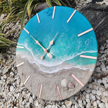 Load image into Gallery viewer, Tropical Wave 20" Clock (pink ticks)