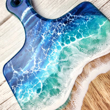 Load image into Gallery viewer, Blue Ocean Wave Serving Board with Handle