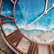 Load image into Gallery viewer, Rose Gold Beach Wave Clock