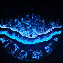 Load image into Gallery viewer, Bioluminescent Tropical Beach Clock 20" (Glow/UV Reactive)