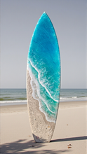 Load image into Gallery viewer, 5ft Beach Waves Surfboard Wall Art