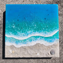 Load image into Gallery viewer, 10"x10" Bioluminescent Beach Wall Art (Glow/UV Reactive)