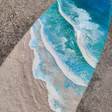 Load image into Gallery viewer, 4ft Tropical Beach Surfboard Wall Art (Glow/UV Reactive)
