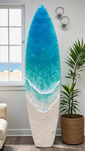 Load image into Gallery viewer, 4ft Tropical Beach Surfboard Wall Art