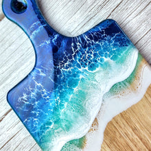 Load image into Gallery viewer, Blue Ocean Wave Serving Board with Handle
