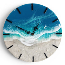 Load image into Gallery viewer, Tropical Wave 12" Clock (black ticks)