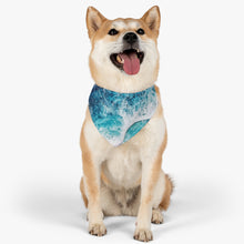 Load image into Gallery viewer, Blue Wave Pet Bandana Collar