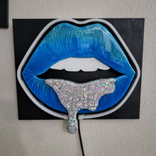 Load image into Gallery viewer, Blue Lips - Neon Light - Ready to Ship