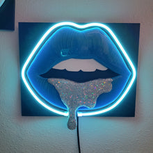 Load image into Gallery viewer, Blue Lips - Neon Light - Ready to Ship