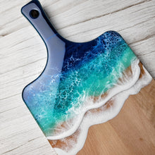 Load image into Gallery viewer, Dark Blue Ocean Wave Serving Board