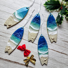 Load image into Gallery viewer, Surfboard Beach Ornaments - Blue - 2022