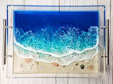 Load image into Gallery viewer, Ocean Wave Acrylic Tray with Silver Handles
