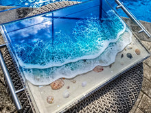 Load image into Gallery viewer, Ocean Wave Acrylic Tray with Silver Handles