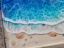 Load image into Gallery viewer, Ocean Wave Acrylic Tray with Silver Handles