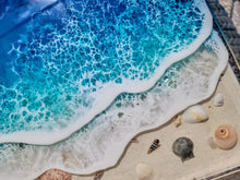 Load image into Gallery viewer, Ocean Wave Acrylic Tray with Silver Handles